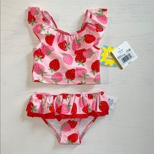 Little Me Pink Strawberry Swimsuit 3T 4T